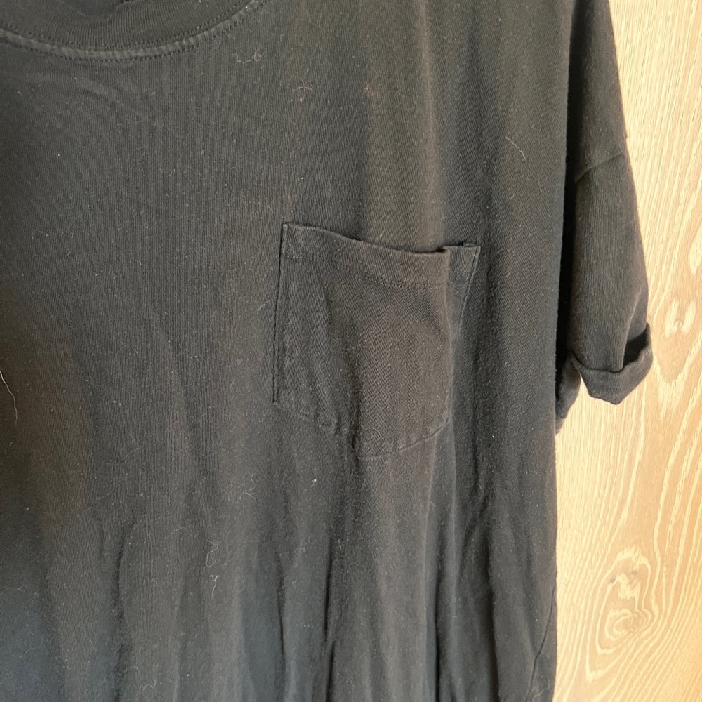 Classic Black T-Shirt Dress with Pocket - Picture 2 of 4